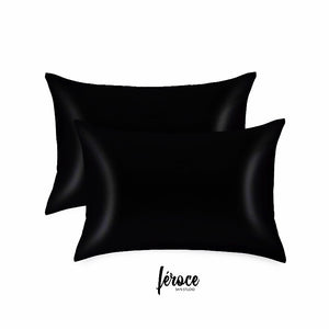 2-Black Satin Pillow Case ( K/Q)